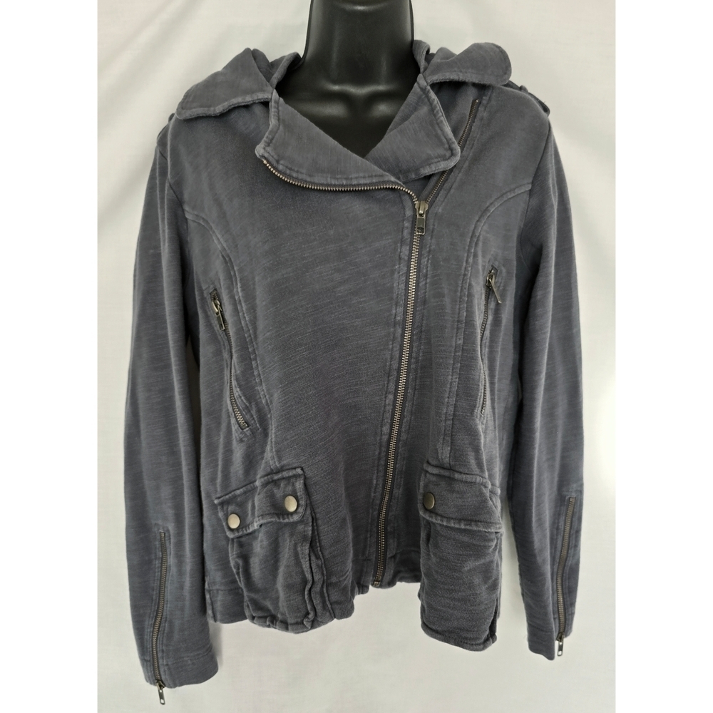 Eddie Bauer▪️100% Cotton Utility Moto Hooded Zip-Up Jacket
